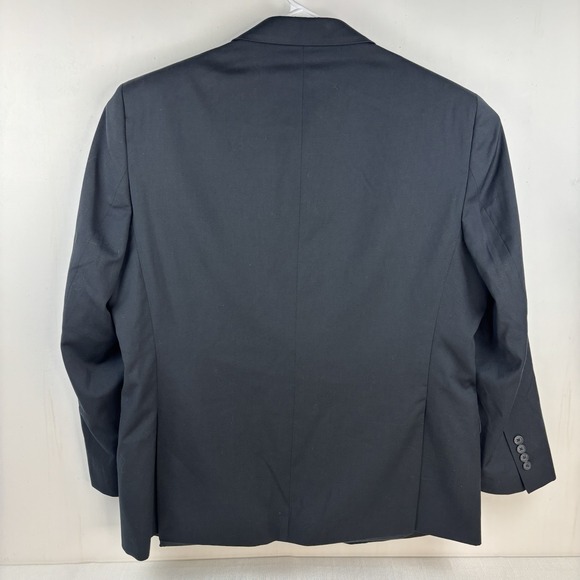Pronto Uomo Platinum Black Blazer Suit Jacket Size 48R 100% Wool 2 Button EUC - Picture 8 of 11